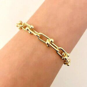 925 Sterling Silver Minimalist Bracelet U Link Hardware Chain Link Bracelet